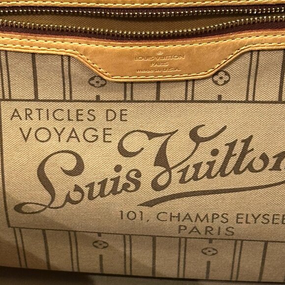 AUTHENTIC LOUIS VUITTON Monogram Neverfull MM LV Tote Bag Brown - Picture 8 of 12